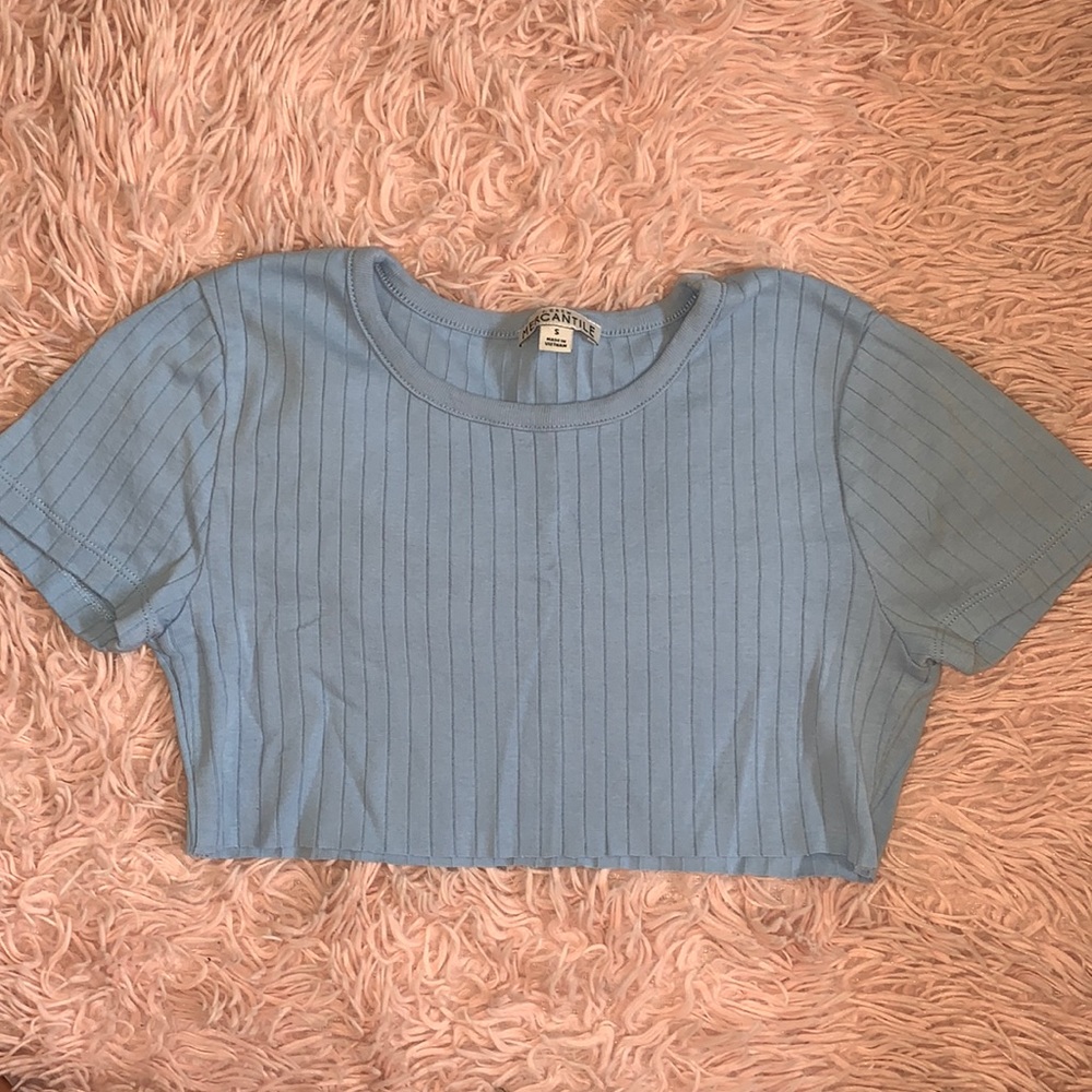 Cropped blue baby tee